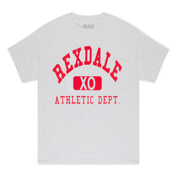 a white t-shirt with red text